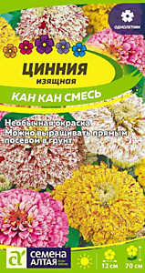 Цинния Кан Кан изящная  0,3 гр. Семена Алтая 