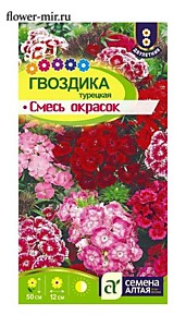 Гвоздика Турецкая Смесь окрасок 0,1 гр. двулетник Семена Алтая